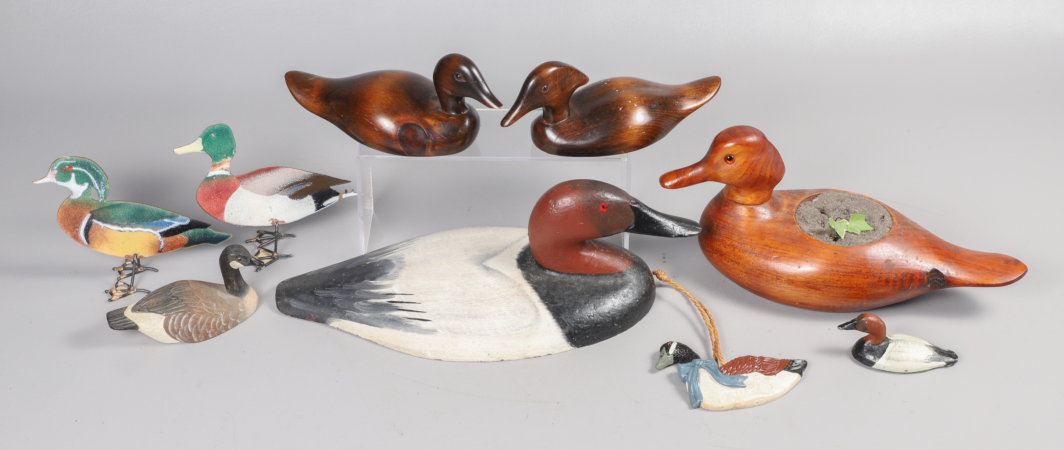 (9) Duck items, c/o cast iron