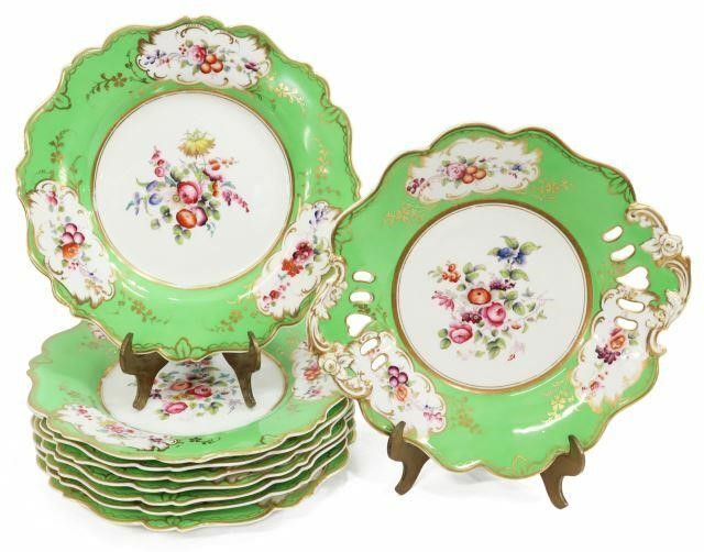 (9) ENGLISH JOHN RIDGWAY FLORAL