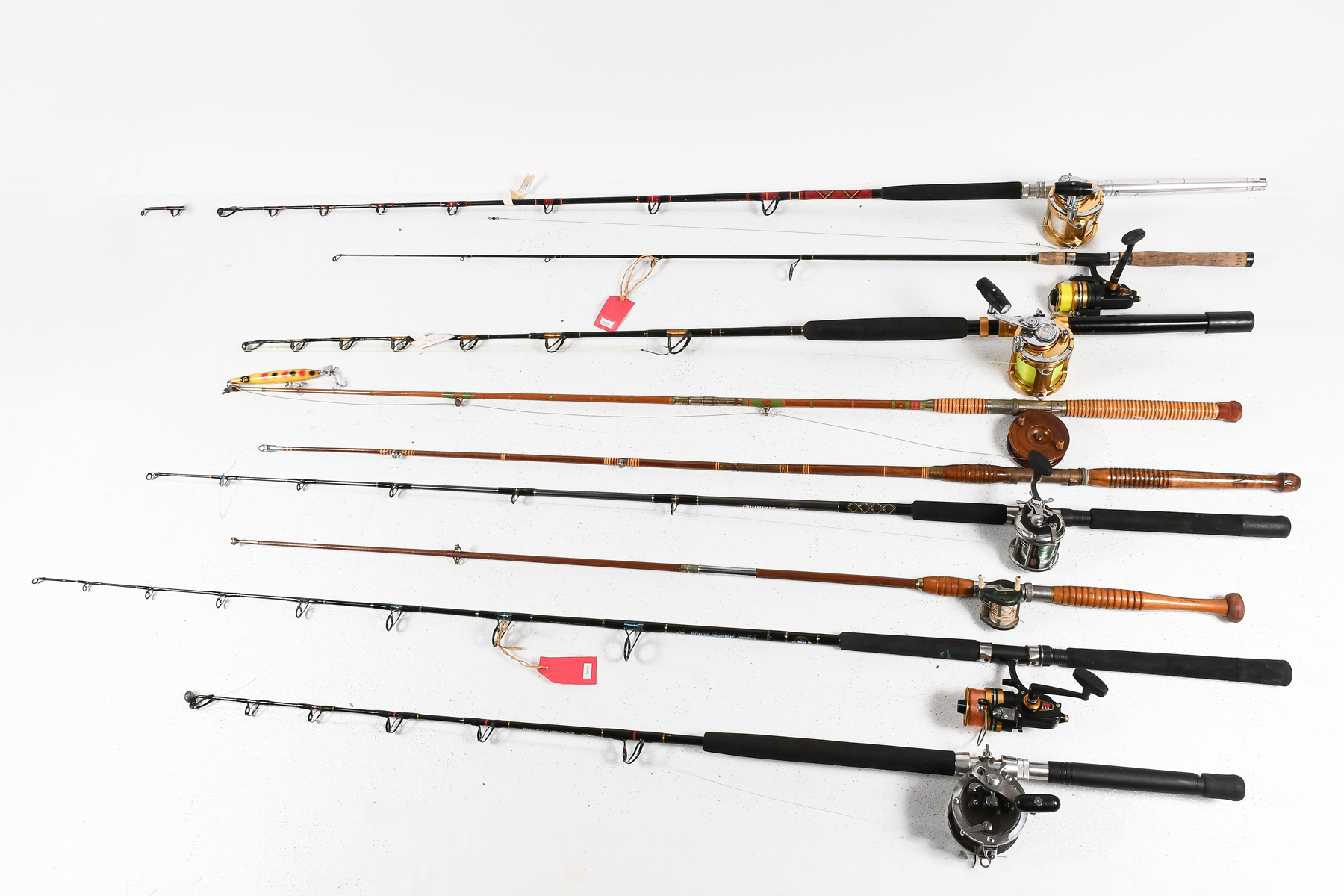 9 FISHING ROD COLLECTION WITH