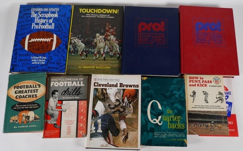 (9) FOOTBALL BOOKS, BOUND PRO