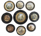(9) FRAMED ENGLISH PRATTWARE P