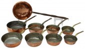 (9) FRENCH COPPER KITCHENWARE,