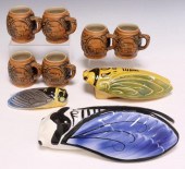 (9) FRENCH FAIENCE CICADAS & G