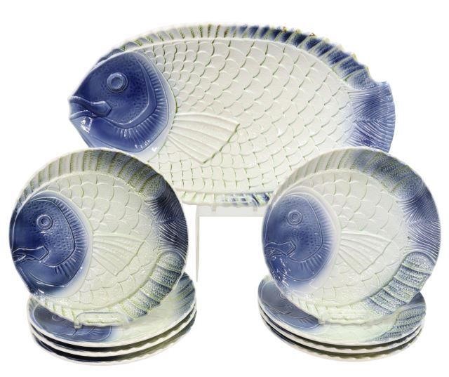 (9) FRENCH FAIENCE FISH PLATES &