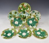 (9) FRENCH MAJOLICA PLATES, ST