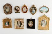 9 FRENCH MINIATURE PAINTINGS: