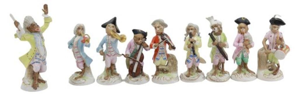 (9) GERMAN PORCELAIN MONKEY BAND