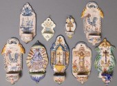 (9) GLAZED EARTHENWARE HOLY WA