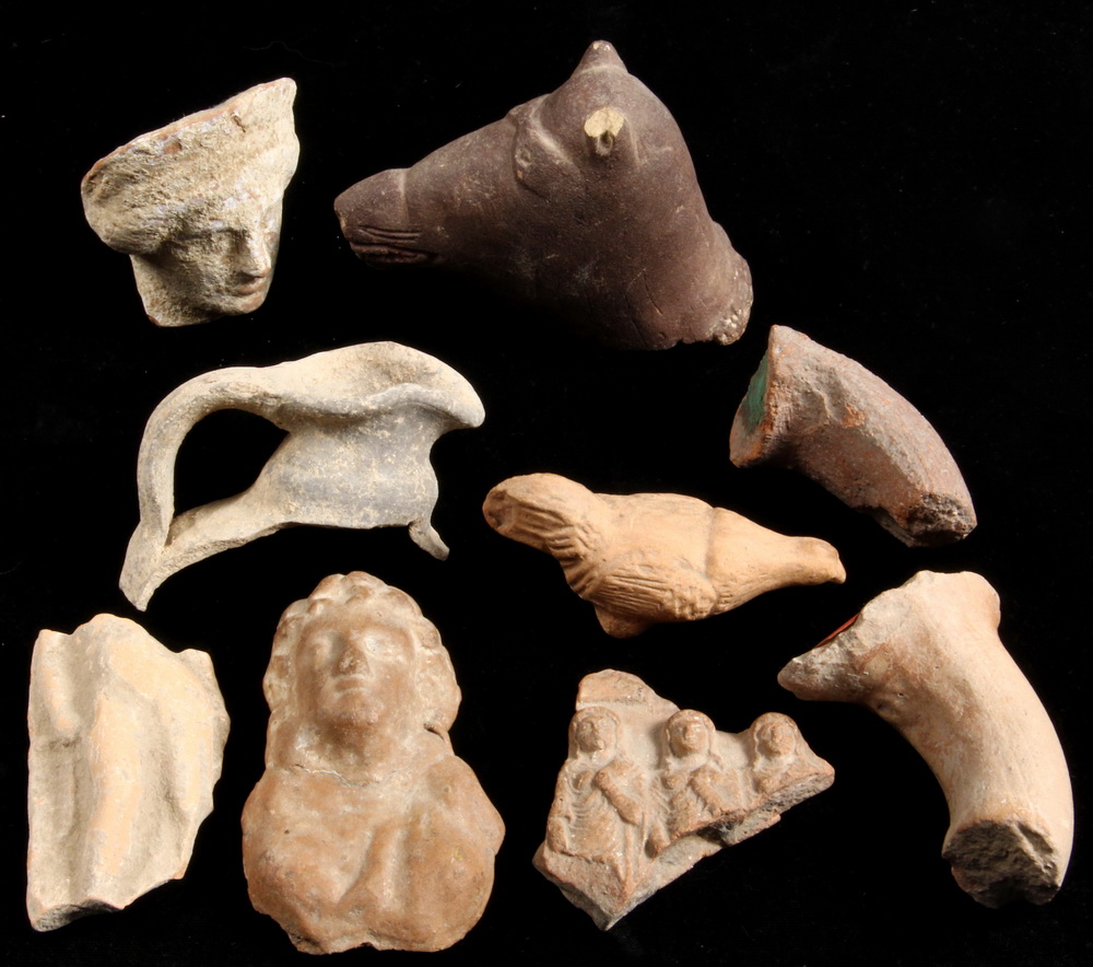(9) GREEK CLAY FRAGMENTS - Nine