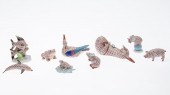 9 HEREND PORCELAIN ANIMALSProp