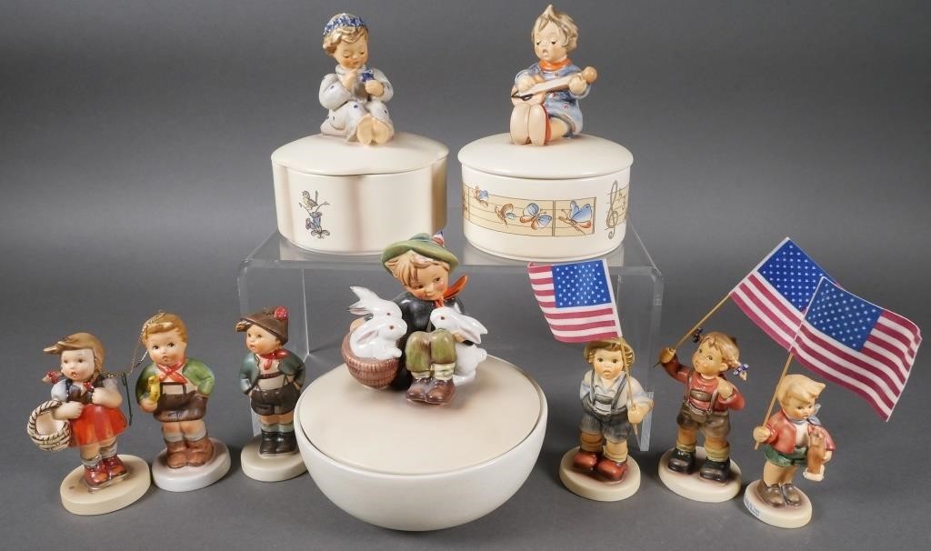 9 HUMMEL FIGURINES & BOXESTwo music