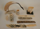 9 INUIT BONE ITEMSLot 9 old In