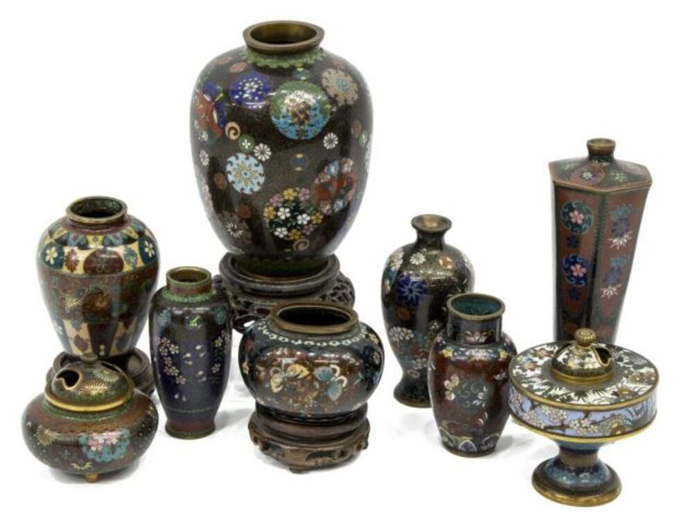(9) JAPANESE CLOISSONE ENAMEL