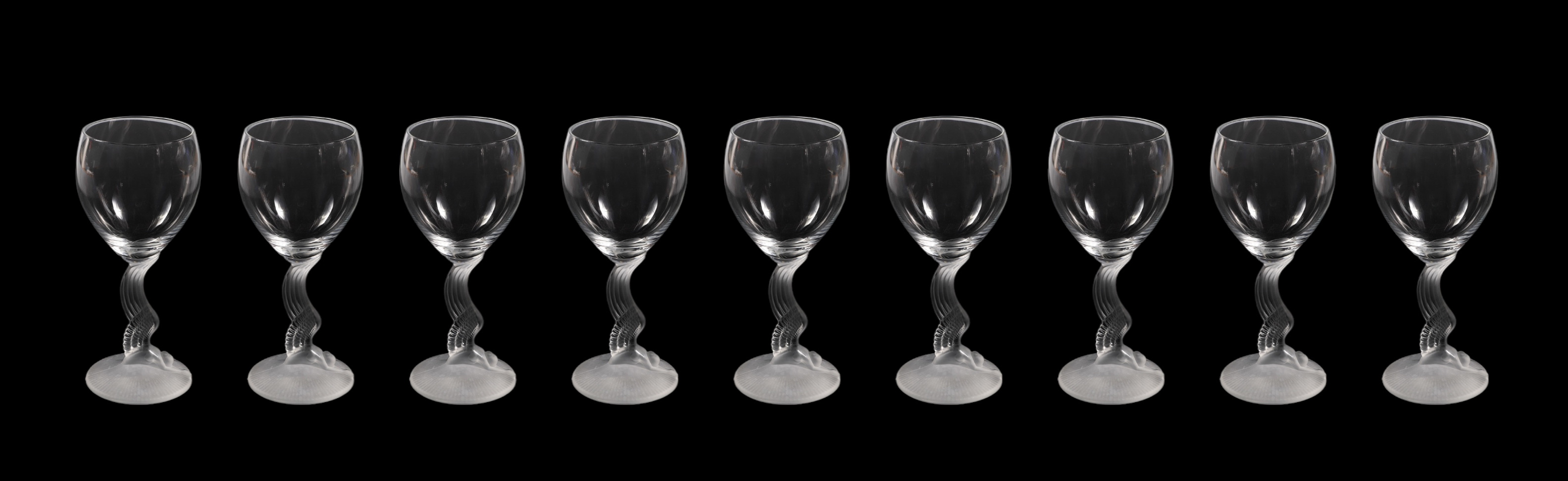 (9) Lenox frosted crystal Swan Lake