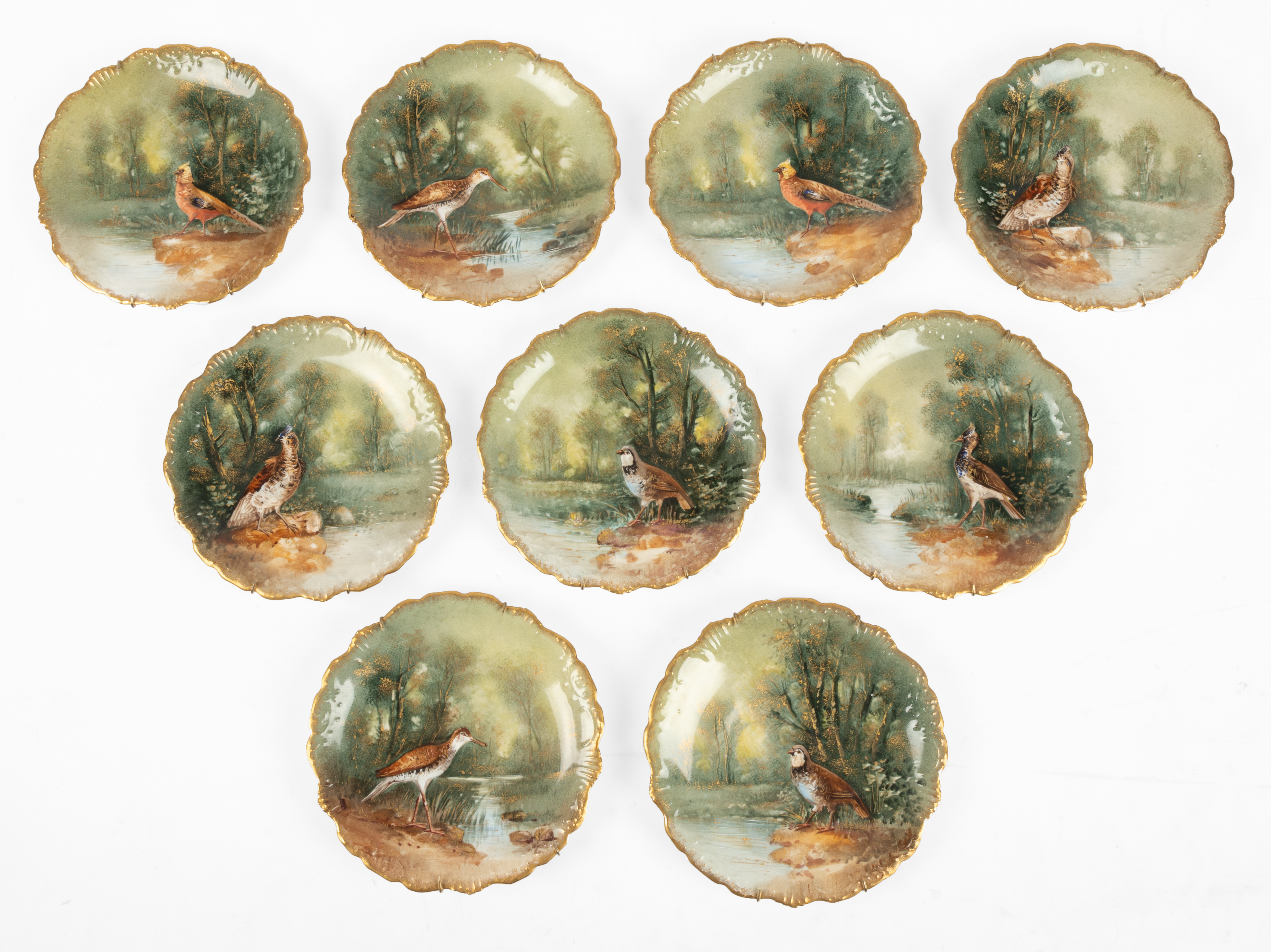(9) LIMOGES HAND PAINTED
