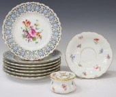 (9) MEISSEN SAUCER & INKWELL W