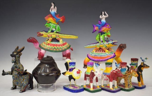 (9) MEXICAN  ANIMAL TOTEMS, SANTA