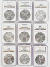 (9) NGC GRADED MS69 SILVER $1