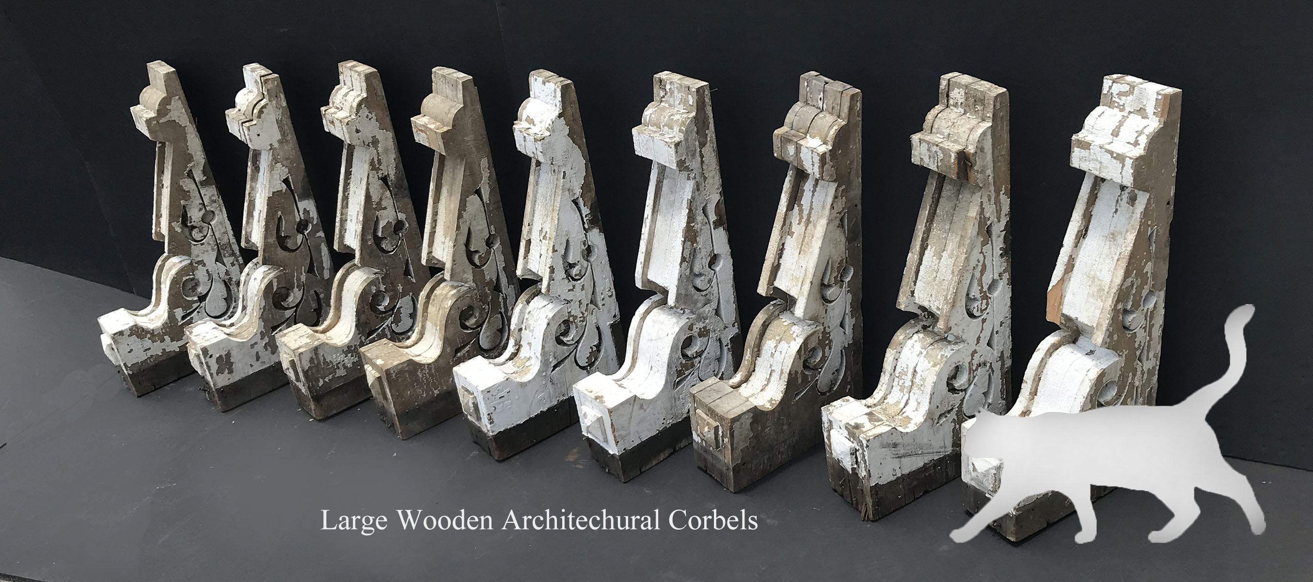 9 PC. ARCHITECTURAL PAINTED
