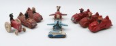 9 PC. AUBURN RUBBER TOYS & CAR