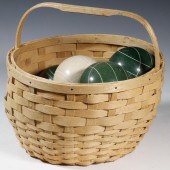 (9 PC) BOCCE BALL SET IN BASKE