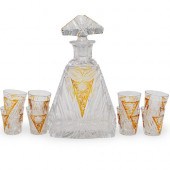 (9 PC) BOHEMIAN CRYSTAL CUT LI