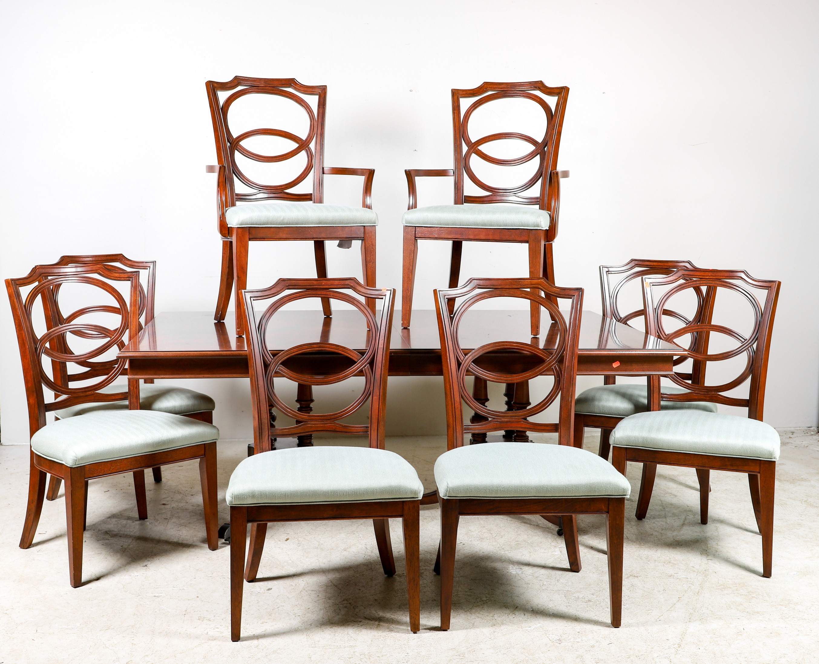 (9) pc Contemporary mahogany dining
