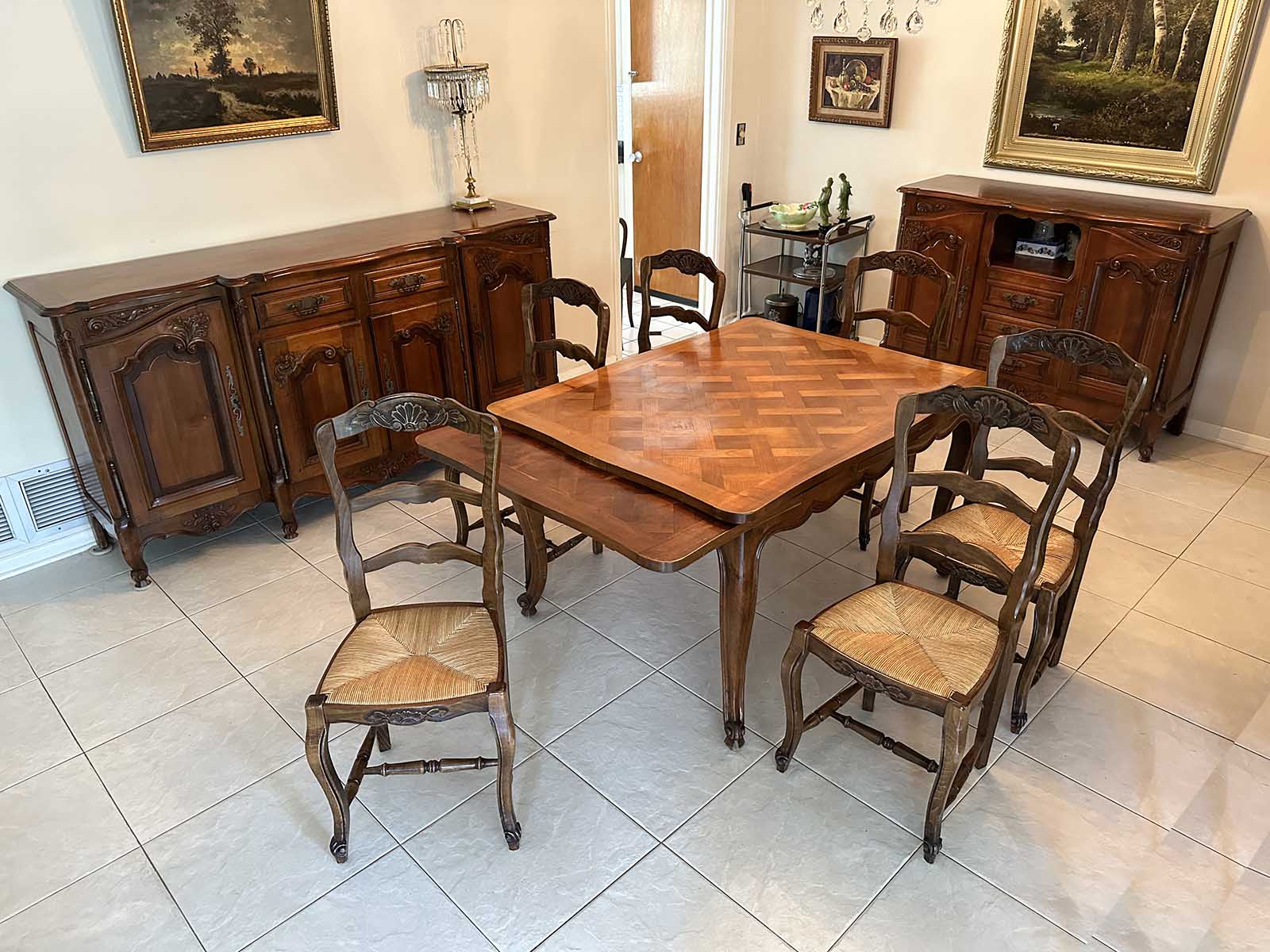 9 PC FRENCH DINING SUITE: