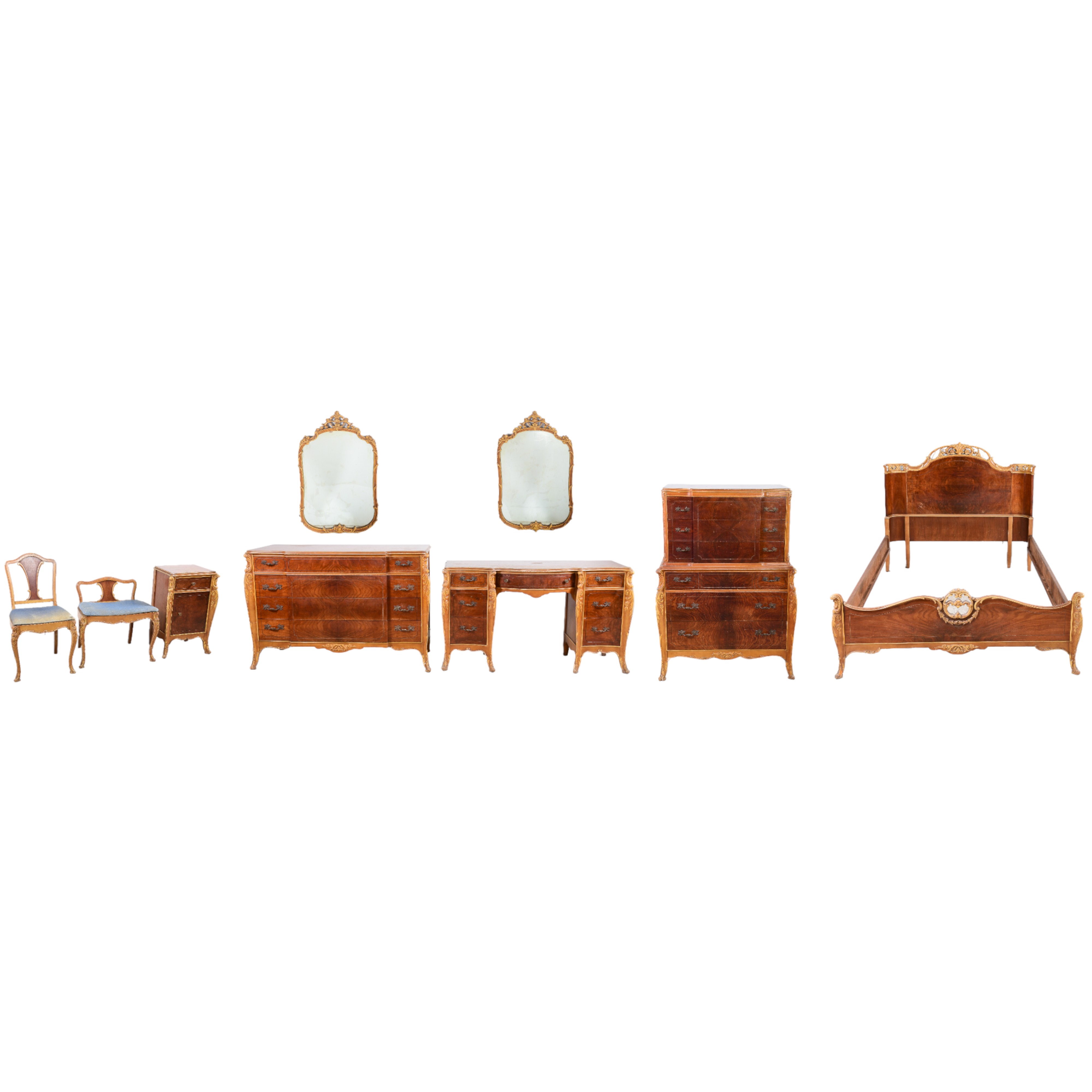 (9) pc French style carved