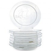 (9 PC) LALIQUE CRYSTAL PLATE S