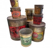 9 PC. LARD TIN & BUCKET COLLEC