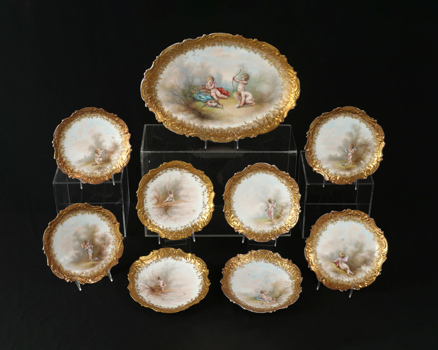 9 PC. LIMOGES PORCELAIN E.