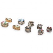 (9 PC) MINIATURE PILL BOXES GR