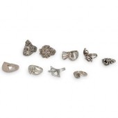(9 PC) STERLING SILVER RING GR