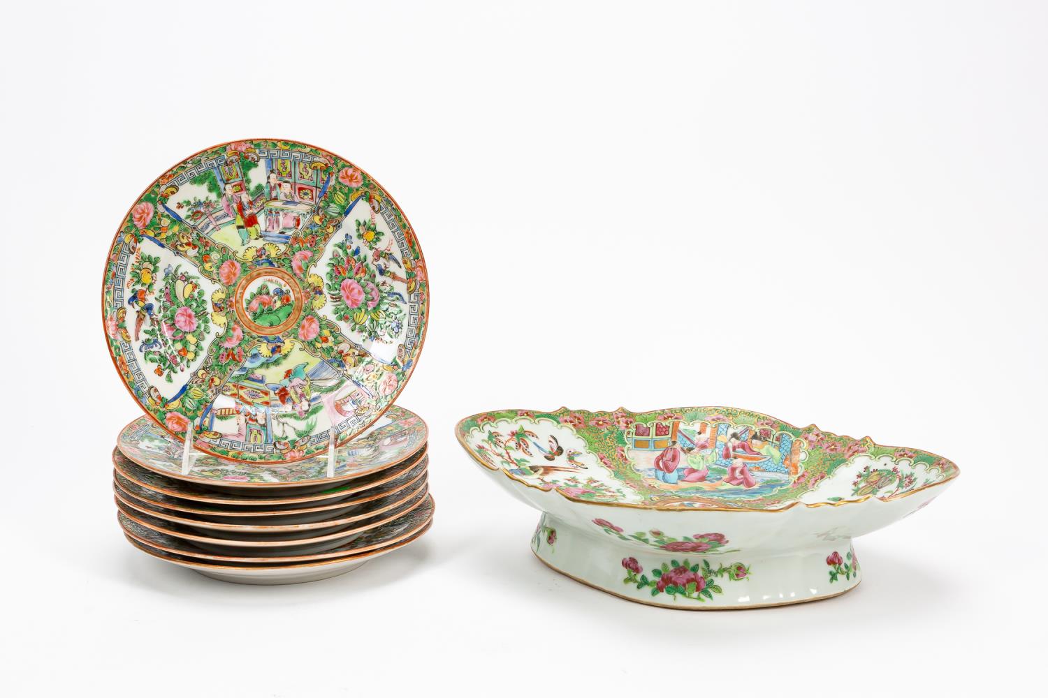 9 PCS CHINESE ROSE MEDALLION