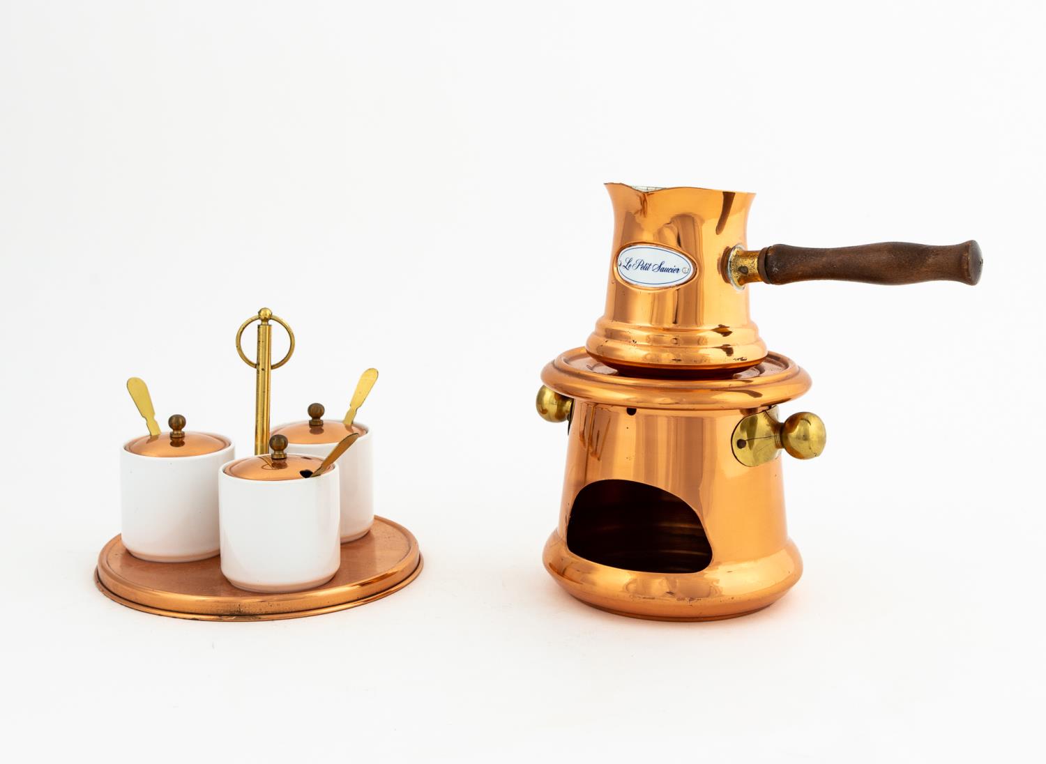 9 PCS, COPPER CONDIMENT SET AND