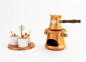 9 PCS, COPPER CONDIMENT SET AN