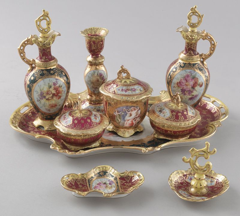 9 Pcs. Royal Vienna style porcelain