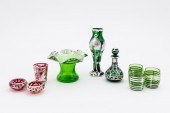 9 PCS, SILVER OVERLAY, GREEN &