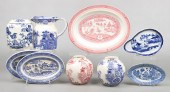 (9) Pcs transferware porcelain