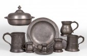 (9) Pewter measures and table