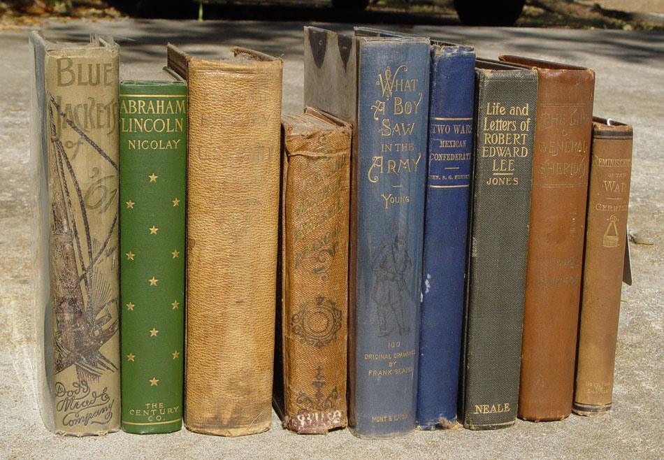 9 PIECE ANTIQUE CIVIL WAR BOOKS: To