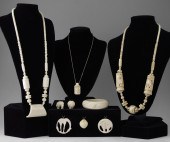 9 PIECE BOTSWANA AFRICAN IVORY