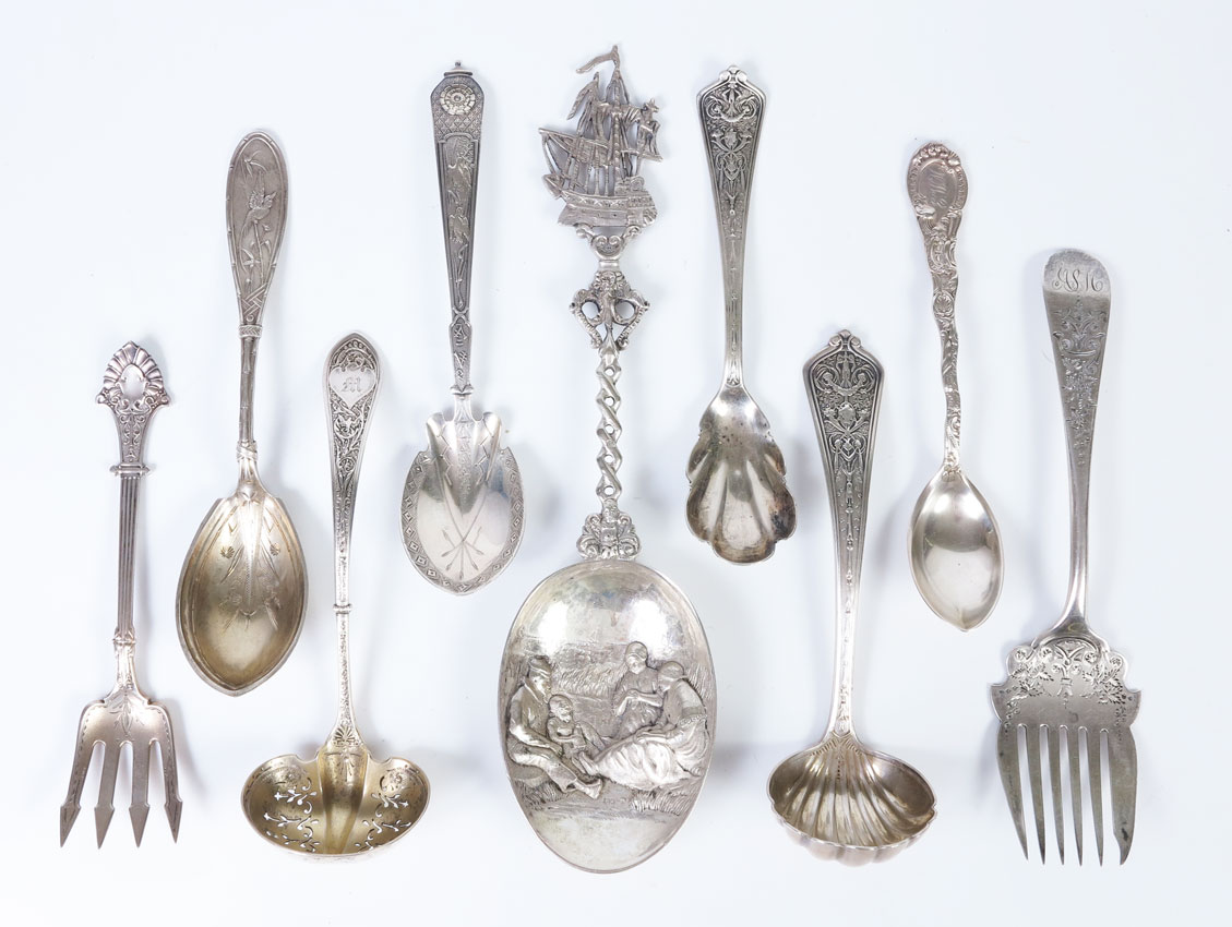 9 PIECE ESTATE STERLING SERVING