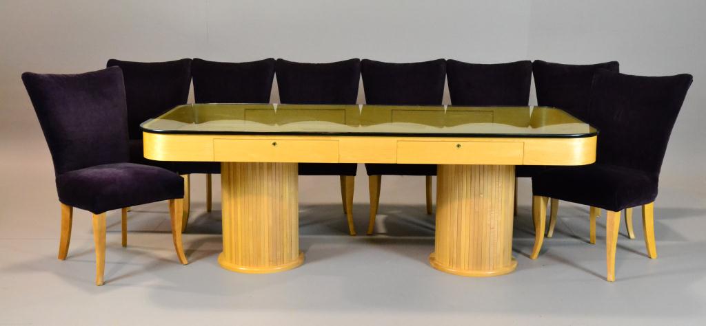 (9) Piece Leo Buffa Dining Table