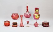 9 PIECES BOHEMIAN & DECORATED