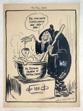 9 pieces.  (Cartoon Art.) Hung