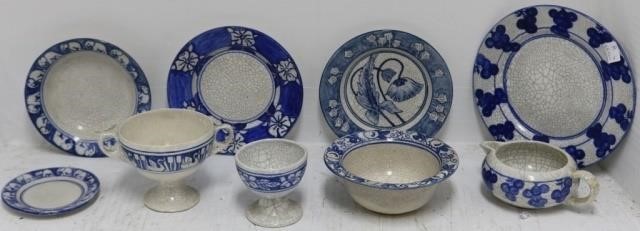 9 PIECES OF DEDHAM POTTERY TO