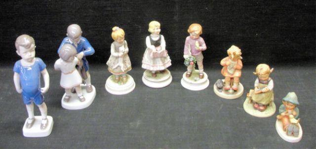 9 Porcelain Figurines. 7 GOEBEL & 2