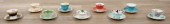 9 PORCELAIN TEACUPS AND SAUCER